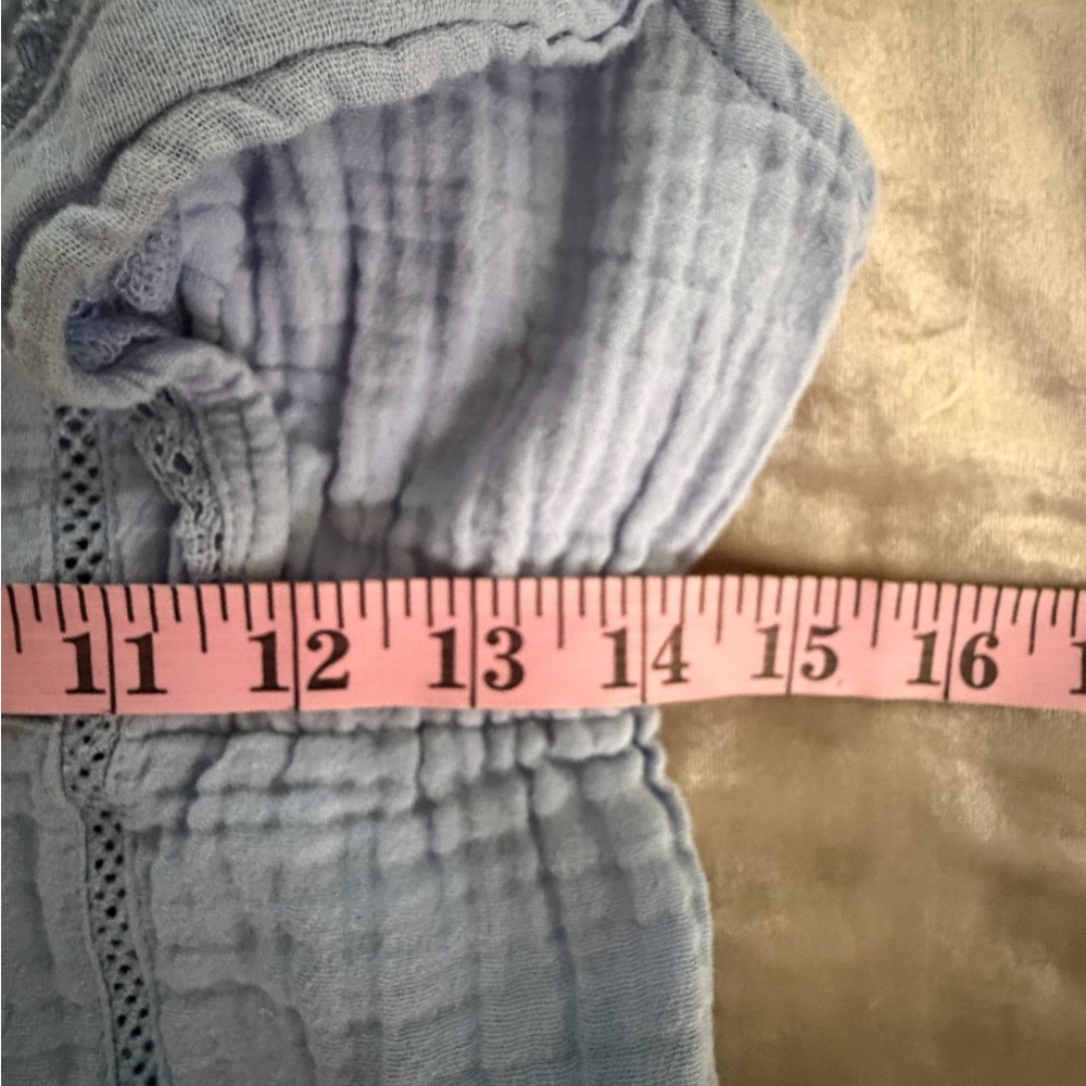 Aerie Light Blue Ruffled Blouse size small euc - Picture 4 of 6